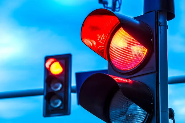 Nahaufnahme rote Ampel