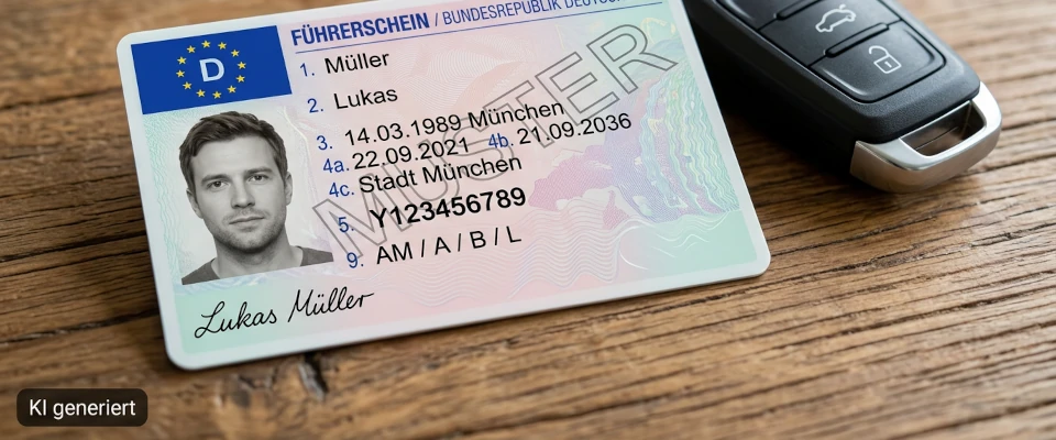 Ausstellungsdatum auf dem Führerschein: Feld 4a auf der Vorderseite